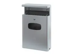 Buitenafvalbak Met Afdak Grijs 16 Liter Aluminium