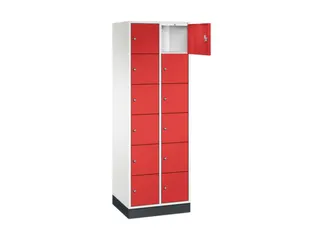 lockerkast,HxBxD 1950x620x500mm,2x6vakken,cil.-slot,sokkel - 1