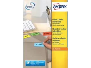 Gekleurde etiketten Avery Zweckform 45.7x21.2mm Geel 960 stuks - 4