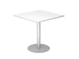 vergadertafel,HxBxD 745x800x800mm,vierkant,schotelvoet zilverkleurig