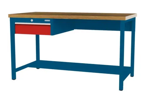 werkbank,HxBxD 860x1500x750mm,onderstel RAL5010,fronten RAL3020