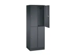 Dubbeldekse garderobekast,HxBxD 1950x620x500mm,2x2vak.,vak B 260mm