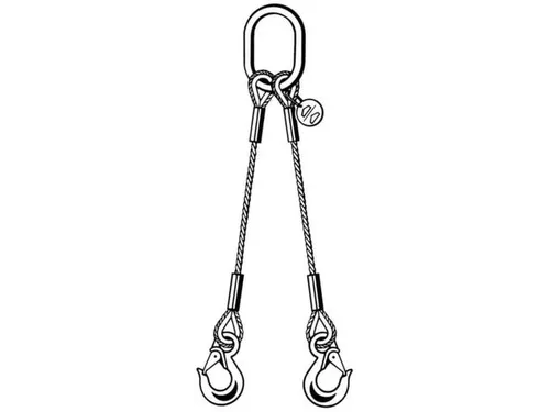 Kabelstrop 4strengen 6.6t 0-45° Kabel Ø 18mm Met Sika-haak