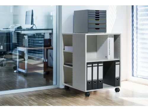 bijzetkast,HxBxD 748x528x592mm,grijs,6niveaus,2 OH