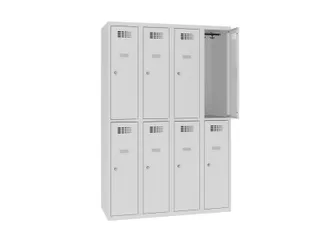 Dubbeldekse lockerkast,HxBxD 1800x1200x500mm,4x2vak.,draaigrendel - 1