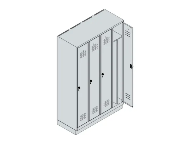 locker voor scheiding van kleding,HxBxD 1950x1200x500mm,4vak