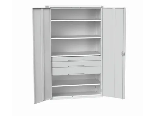 universele kast,HxBxD 2000x1300x550mm,4xStalen bodem,3lade(n)