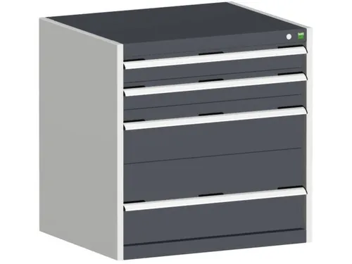 ladekast HxBxD 800x800x525mm 4laden romp RAL7035 front RAL7016