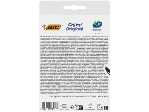 Balpen Bic Cristal medium assorti blister à 8+2 gratis