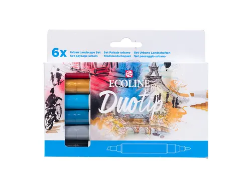 Duotip Talens Ecoline set à 6 stuks stadslandschap