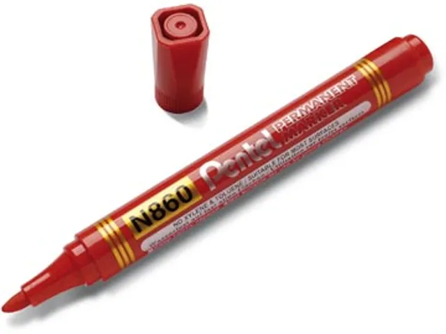 Pentel N860-B Permanent marker Beitelpunt 4,5mm Rood