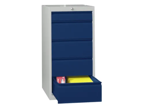 ladekast 1000x500x600mm 5laden cilinderslot RAL7035 front RAL5010