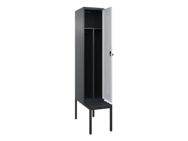locker met bank,voor scheiding van kleding,HxBxD 2120x400x815mm,1vak