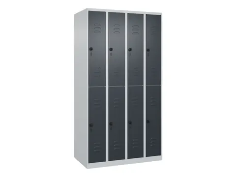 dubbeldekse locker,HxBxD 1850x1000x500mm,4x2vak.,vak B 250mm