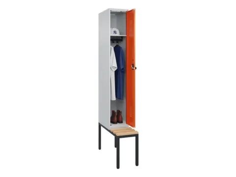 locker met bank,HxBxD 2120x300x815mm,1vak,vak B 300mm,draaigrendel