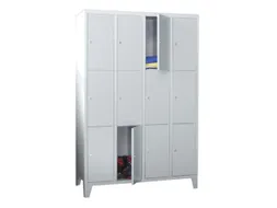 lockerkast,HxBxD 1850x1200x500mm,4x3vakken,RAL7035,front RAL3000