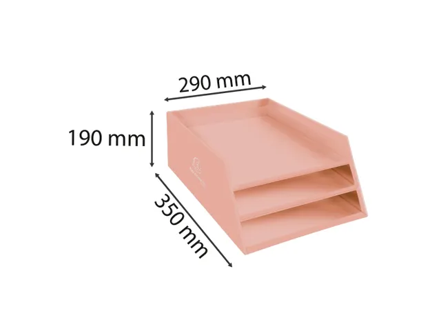 Kartonnen Brievenbak Met 3 Verdelingen Koraal