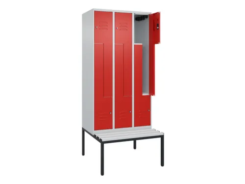 Z-garderobekast,HxBxD 2120x900x815mm,6vak,vak B 300mm,cil.-slot