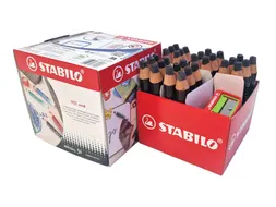 Whiteboardpotlood STABILO MARKdry incl 2 slijpers zwart classpack 30st