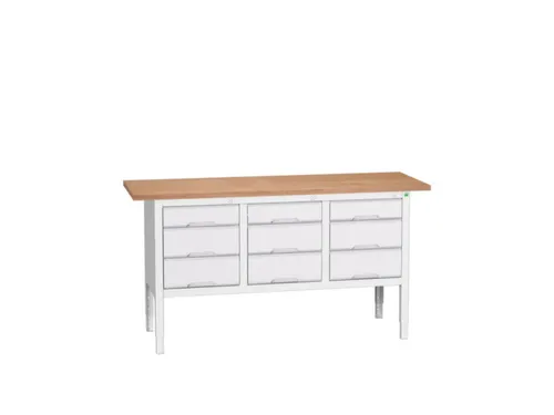 werkbank,HxBxD 830-930x1750x600mm,multiplexblad,uitrusting: 6lades