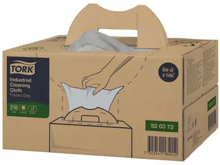 Reinigingsdoek Tork Industrial W7 handy box 210 vel grijs 520372 - 2