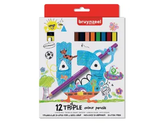 Kleurpotloden Bruynzeel Kids Triple assorti 12 stuks - 1