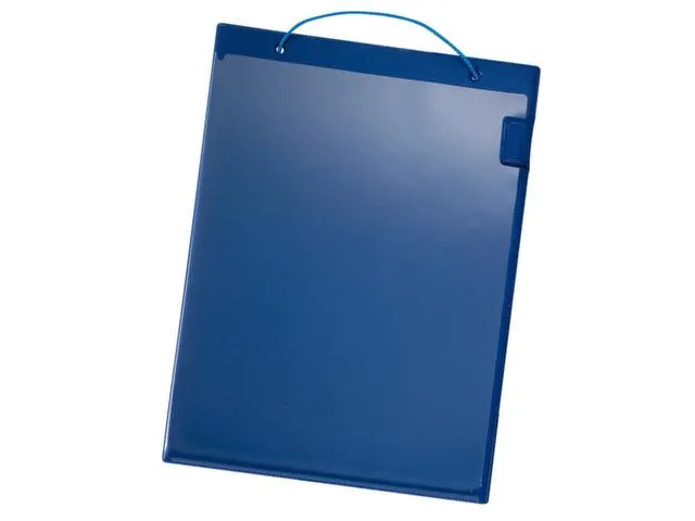 Pochette d'organisation Plastique Panneau Cache A4 Transparent Bleu