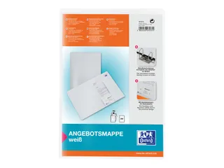 Offertemap Oxford A4 met insteektas 2 kleppen 0.5mm PP wit - 1