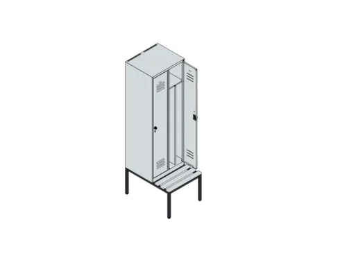 locker voor scheiding van kleding,HxBxD 2120x600x815mm,2vak