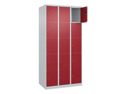 lockerkast,HxBxD 1850x900x500mm,3x5vakken,vak B 300mm,cil.-slot