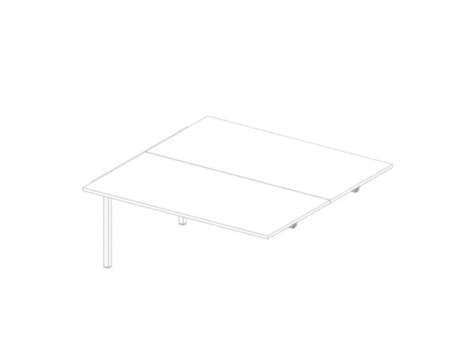 aanbouwtafel,v. benchtafel m. 4-voet,HxBxD 730x1600x1600mm,blad wit