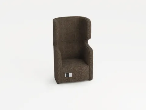 fauteuil,1-zits,geluidabsorberend,stof bruingrijs,HxBxD 1330x860x760mm