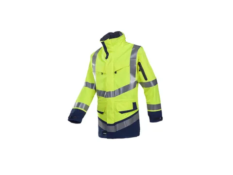 Sioen Windsor 708Z regenjas, fluo geel/marineblauw, maat L, per stuk