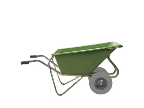 aluminium kruiwagen,160l,HxBxD 800x715x1630mm,PP-bak,groen,aluminium