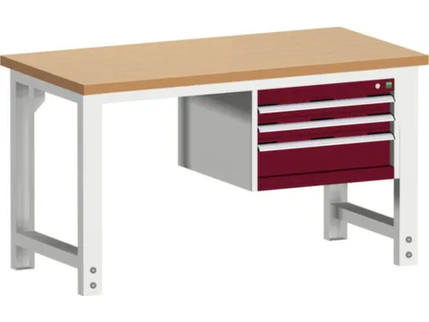 werkbank,HxBxD 740-1140x1500x750mm,beukenblad,draagverm. 1500kg