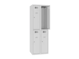 Dubbeldekse lockerkast,HxBxD 1800x600x500mm,2x2vak.,draaigrendel