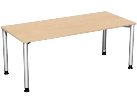 Bureau 4-Poot Ronde Buis Hxbxd 680-800X1800X800Mm Beuken