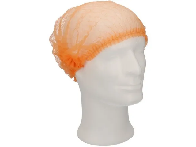 Haarnet CMT clip non-woven M 49cm PP oranje 100 stuks