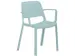 chaise empilable,4 pieds,a. accoudoirs,coque d’assise PP bleu ciel