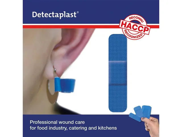 Detectaplast 8238 piercingpleister elastisch blauw 9x38 mm 50 stuks