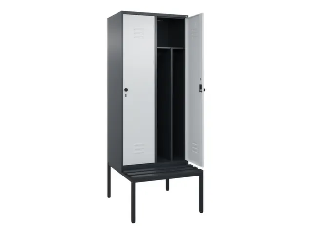 locker voor scheiding van kleding,HxBxD 2120x800x815mm,2vak
