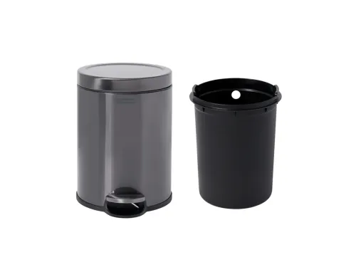 Ronde Step-On Pedaalemmer 6 liter Metallic grafiet