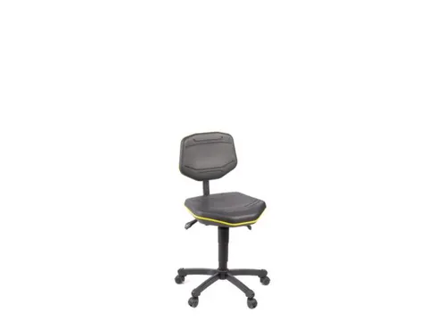 Werkplaatsstoel,standaardzitting zwart,PU-schuim