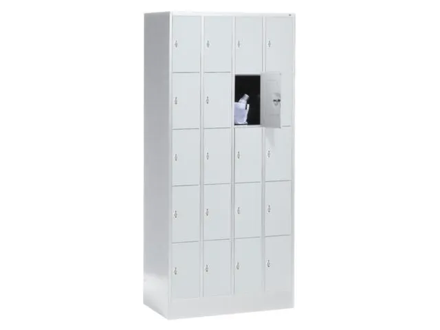 lockerkast,HxBxD 1950x900x480mm,4x5vakken,romp RAL7016,front RAL7016