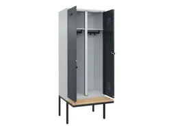 locker met bank,voor scheiding van kleding,HxBxD 2120x800x815mm,2vak