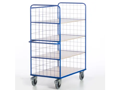 etagewagen,draagverm. 600kg,4etage(s),laadvl. LxB 1200x740mm,houtetage