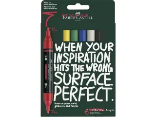 Acrylmarker Faber-Castell Multimark 6 stuks Basic kartonetui - 1