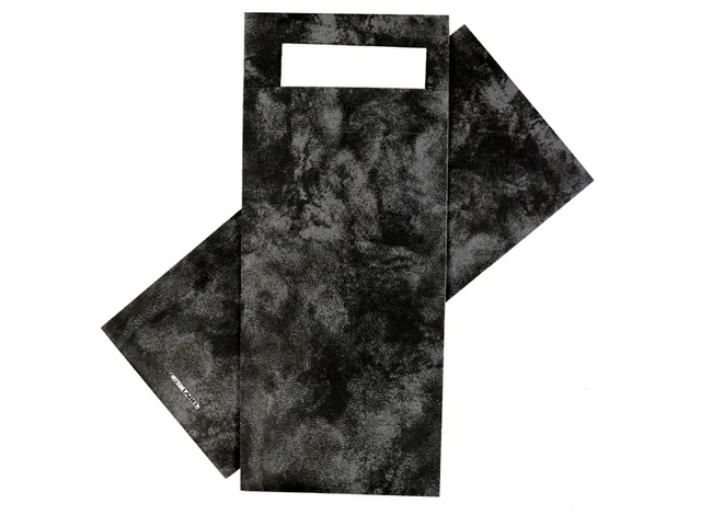 Bestekzakje IEZZY 190x85mm zwart gemarmerd met wit servet 500 stuks