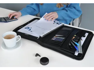 DESQ Schrijfmap A4 met rits ringmechaniek Zwart kunstleder - 2