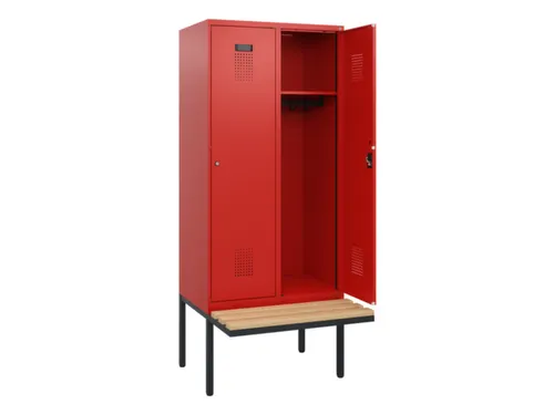locker met bank,HxBxD 1950x800x815mm,2vak,vak B 400mm,cilinderslot